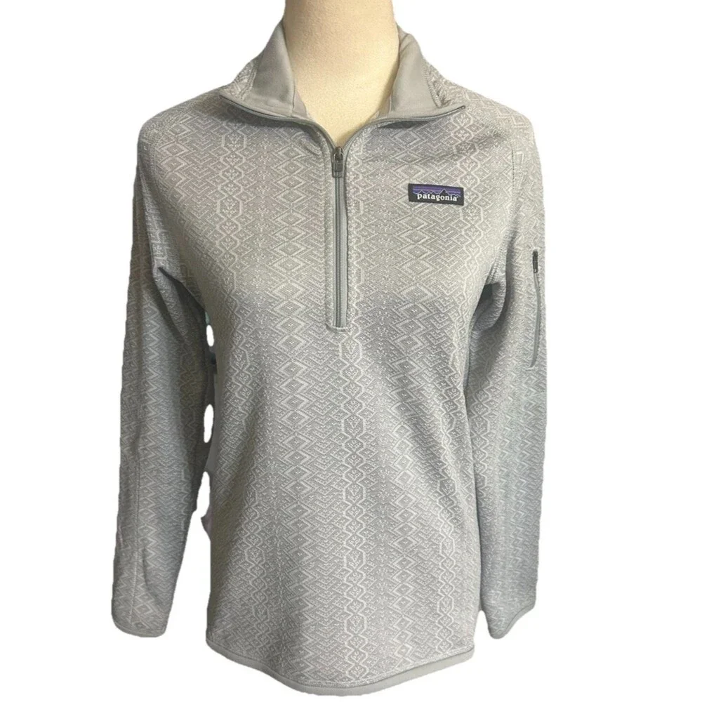Patagonia Better Sweater Women's S Full Zip Diamond  Frozen Jacquard Salt Gray